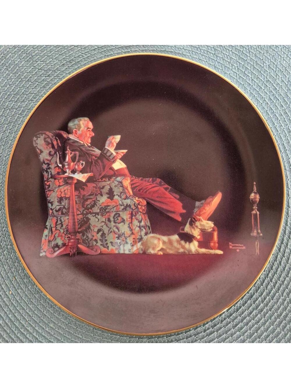 Norman Rockwell Vintage Decorative Plate - 1989 - "Evening's Repose"